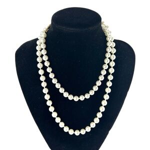 Long Vintage Stand of Glass Pearls 34”